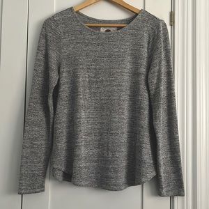 Heather Grey Scoop Hem Long-Sleeve